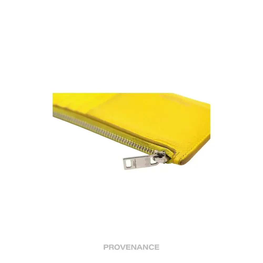 🔴 Saint Laurent Paris SLP Fragment Zip Card Wallet - Yellow - Picture 5 of 9